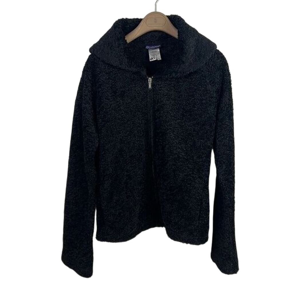 PATAGONIA black zip up sweater collared sz XS thick chunky warm cozy jacket coat - Picture 1 of 6